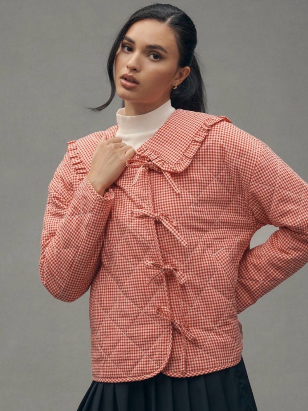Gingham quilted jacket